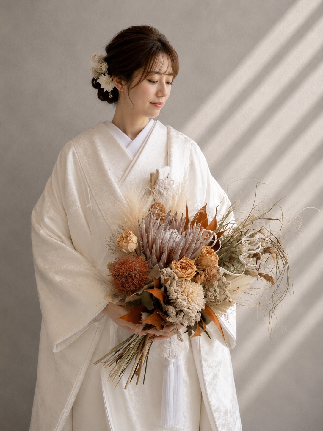 花嫁さまの似合わせドライフラワーブーケ